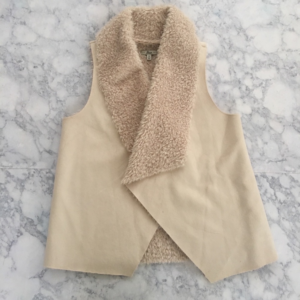 Bass small faux fur suede vest